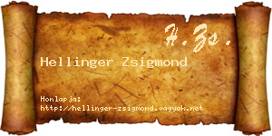 Hellinger Zsigmond névjegykártya